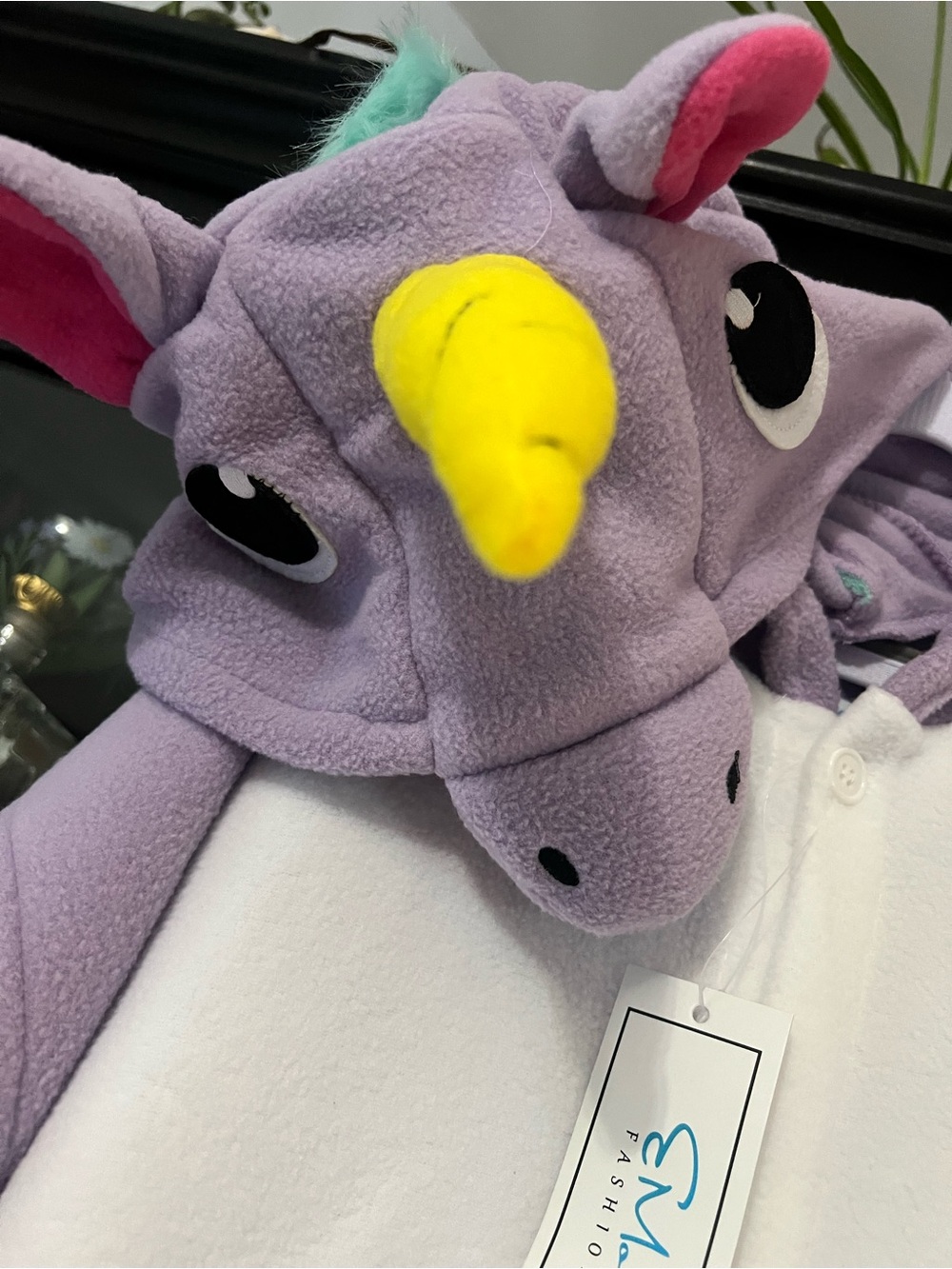 Halloween, Cosplay, Lounge Unicorn Onesie: Lavender Unicorn Hooded Plush Onesie